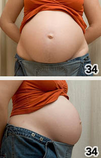 34 weeks pregnant belly
