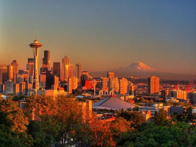 Seattle In Sunset